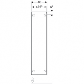 Пенал подвесной Geberit Citterio 40х160 см с одной дверью ДСП серо-коричневый дуб/черное глянцевое стекло 500.554.JJ.1