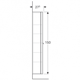 Пенал підвісний Geberit my Day 40х150 см з одними дверима ДСП/МДФ білий/високоглянцеве покриття Y824000000