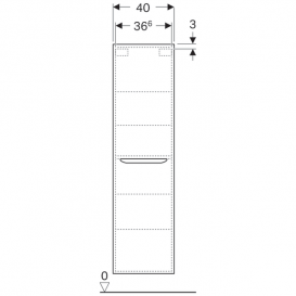 Пенал подвесной Geberit myDay 40х150 см с одной дверью ДСП серо-коричневый/высокоглянцевое покрытие 824001000