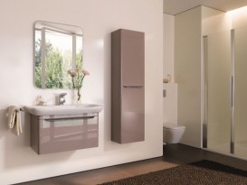 Пенал подвесной Geberit myDay 40х150 см с одной дверью ДСП серо-коричневый/высокоглянцевое покрытие 824001000