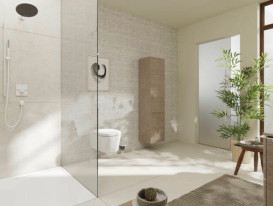 Пенал подвесной Hansgrohe Xelu Q 40х35 см петли слева МДФ натуральный дуб ручка матовый белый 54137700