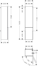 Пенал подвесной Hansgrohe Xelu Q 40х35 см петли справа МДФ темный орех ручка хром 54142000