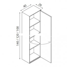 Пенал підвісний Hatria SLIDING wood system 260x400x1000 горіх YXPH92