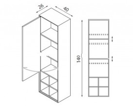 Пенал підвісний Hatria SLIDING wood system 260x400x1400 горіх YXQ792