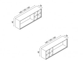 Пенал подвесной Hatria SLIDING wood system 1000x260x400 орех YXRP92