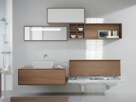 Пенал подвесной Hatria SLIDING wood system 1400x260x400 орех YXRQ92