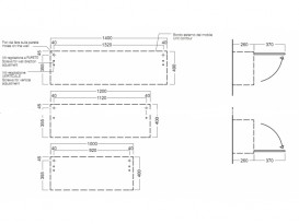 Пенал підвісний Hatria SLIDING wood system 1400x260x400 горіх / дзеркальний YXQS92