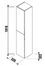 Пенал подвесной Jika Cubito двухдверный дуб H43J4222305191
