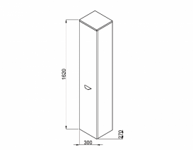 Пенал подвесной Jika Deep однодверный петли слева золотой дуб H4541514343411