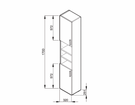 Пенал підвісний Jika Lyra Plus з двома дверима правий / лівий білий H4519714323001