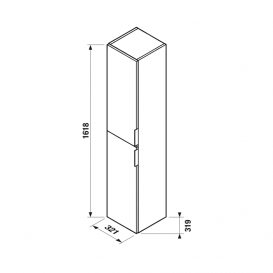 Пенал подвесной Jika Tigo двухдверный правый/левый ясень H43J2122305141