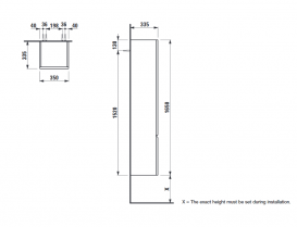 Пенал підвісний Laufen Pro S 35х165 см петлі справа МДФ сірий графіт H4831220954801