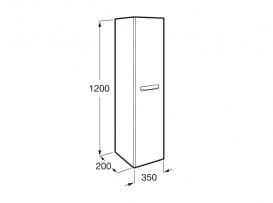 Пенал подвесной распашной Roca Gap однодверный с функцией закрывания Soft Close ДСП/МДФ серый антрацит A856969153
