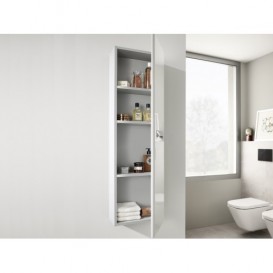 Пенал подвесной распашной Roca Gap однодверный с функцией закрывания Soft Close ДСП/МДФ белый глянец A856969806