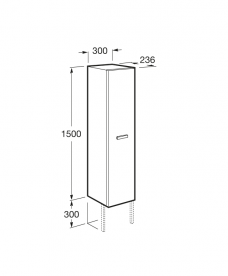 Пенал подвесной распашной Roca Victoria однодверный с функцией закрывания Soft Close МДФ кедр A856577423