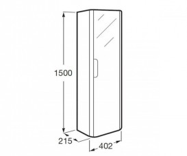 Пенал підвісний Roca Dama-N правий / лівий ДСП / МДФ білий глянець A856956806
