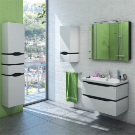 Пенал підвісний Sanwerk Alessa Air 35 см правий із кошиком МДФ білий/сірий MV0000370