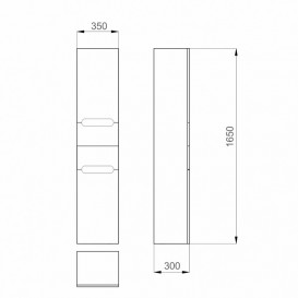 Пенал підвісний Sanwerk Era Air правий МДФ білий MV0000418