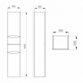 Пенал подвесной Sanwerk Liga Air правый МДФ белый/мессина MV0000396