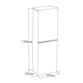 Пенал підвісний Volle Fiesta 35х139 см ДСП/МДФ білий 15-600-55