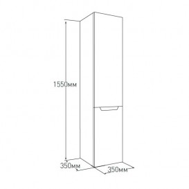 Пенал подвесной Volle Libra 35х155 см ДСП/МДФ глянцевый белый 15-41-55