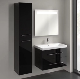 Пенал Villeroy & Boch Avento 35х40,4х176 см петлі зліва МДФ з акриловим покриттям скло чорне A89400B3