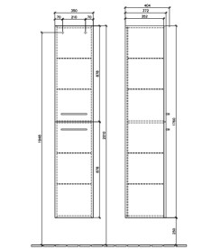 Пенал Villeroy & Boch Avento 35х40,4х176 см петли слева ДСП северный дуб A89400VJ