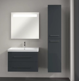 Пенал Villeroy & Boch Avento 35х40,4х176 см петлі праворуч МДФ з акриловим покриттям скло сіре A89401B1