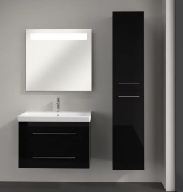 Пенал Villeroy & Boch Avento 35х40,4х176 см петлі праворуч МДФ з акриловим покриттям скло чорне A89401B3