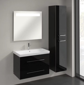 Пенал Villeroy & Boch Avento 35х40,4х176 см петлі праворуч МДФ з акриловим покриттям скло чорне A89401B3