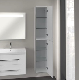 Пенал Villeroy & Boch Avento 35х40,4х176 см петлі праворуч МДФ із акриловим покриттям скло біле A89401B4