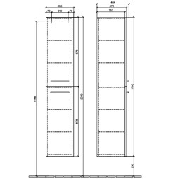 Пенал Villeroy & Boch Avento 35х40,4х176 см петли справа ДСП вяз печатный A89401PN