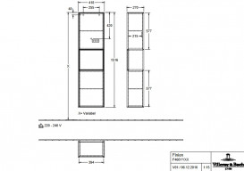 Пенал Villeroy & Boch Finion 41,8x151,6х27 см петлі зліва з підсвічуванням ДСП шпон волоського горіха/темно-синій матовий лак F460HGGN