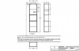 Пенал Villeroy & Boch Finion 41,8x151,6х27 см петлі зліва з підсвічуванням МДФ півонія матовий лак/золотий матовий лак G460HFHB