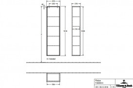 Пенал Villeroy & Boch Finion 41,8x151,6х27 см петли слева ДСП шпон грецкого ореха F48000GN
