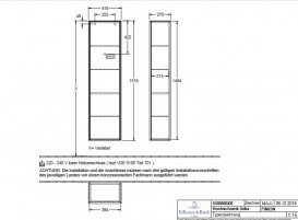 Пенал Villeroy & Boch Finion 41,8x151,6х27 см петлі зліва з підсвічуванням МДФ антрацит матовий лак G48000GK