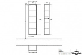 Пенал Villeroy & Boch Finion 41,8x151,6х27 см петли справа МДФ белый матовый лак F49000MT