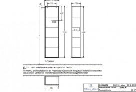 Пенал Villeroy & Boch Finion 41,8x151,6х27 см петли справа с подсветкой МДФ светло-серый матовый лак G49000GJ