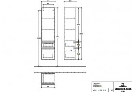 Пенал Villeroy & Boch Legato 40x155х35 см петлі зліва ДСП трюфель сірий B72900VG