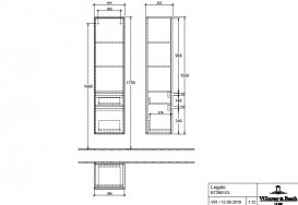 Пенал Villeroy & Boch Legato 40x155х35 см петлі праворуч ДСП м'який сірий B72901VK
