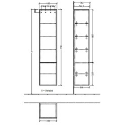 Пенал Villeroy & Boch Subway 3.0 40х36,2х171 см петлі ліворуч ДСП дуб аризона/ручка вулканічний чорний C58601VH