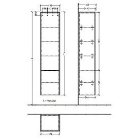 Пенал Villeroy & Boch Subway 3.0 40х36,2х171 см петлі праворуч ДСП дуб канзас/ручка алюміній глянсовий C58700RH