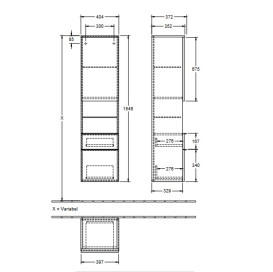 Пенал Villeroy & Boch Venticello 40,4х37,2х154,6 см петли слева ДСП/МДФ белый матовый/ручка хром A95201MS