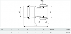 Переход на резьбовые соединения Viega Prestabo 1163 15хG1 нелегированная сталь 601058