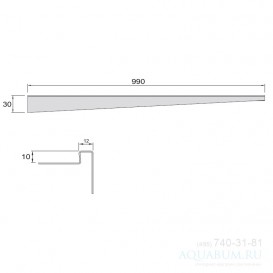 Перехідна панель для підлоги ACO ShowerStep 990 мм ліва НЕ полірована нержавіюча сталь 9010.72.44