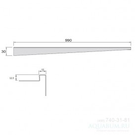 Перехідна панель для підлоги ACO ShowerStep 990 мм ліва НЕ полірована нержавіюча сталь 9010.72.45