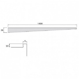 Переходная панель для пола ACO ShowerStep 1490 мм правая не полированная нержавеющая сталь 9010.72.47