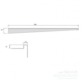 Перехідна панель для підлоги ACO ShowerStep 990 мм право не полірована нержавіюча сталь 9010.72.52