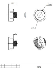 Переходник Fado Fitt Brass 1''х½'' латунь P01B