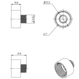 Переходник Fado Fitt Chrome 1''х½'' латунь хром P01C